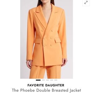 Favorite Daughter the phoebe double breasted Blazer coat creamsicle, size M